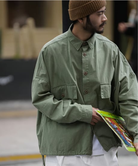 Military-Style Wide-Cut Jacket / 2color
