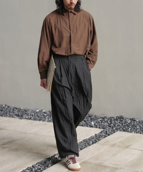 Shrink Pleats Loose Pants / 2color