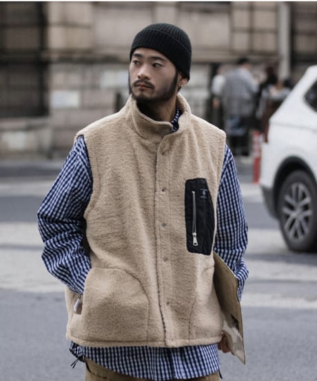 REVERSIBLE FLEECE VEST / 2COLORS