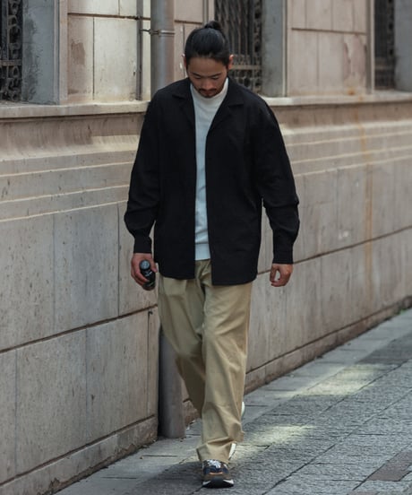 RELAX FIT OPEN COLLAR L/S SHIRT