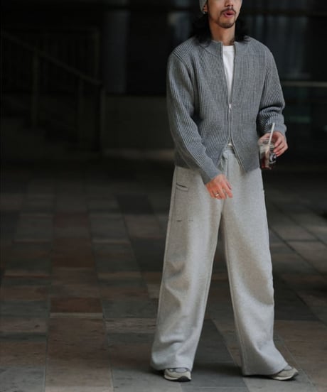 Loose Straight Knee Pleats Sweatpants