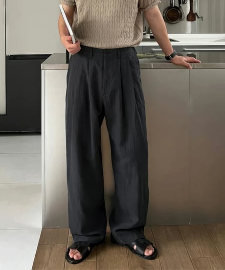Relaxed-Fit Linen Wide Pants / 4color