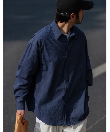 BASIC LOOSE FIT STRIPE L/S SHIRT