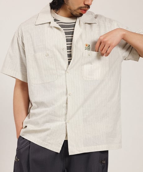 Sunflower Embro Clean Stripe Shirt  / 2color