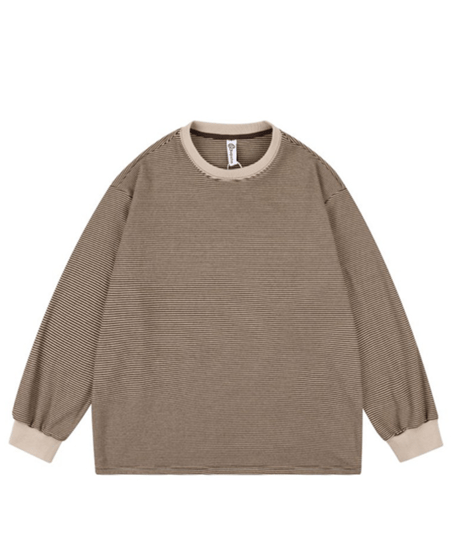 Classic Border Crewneck Long Sleeve Tee