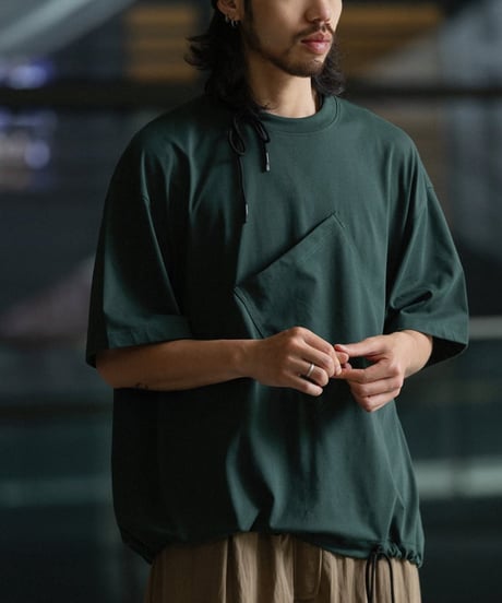 Cord Design 1POC Wide Silhouette T-Shirt