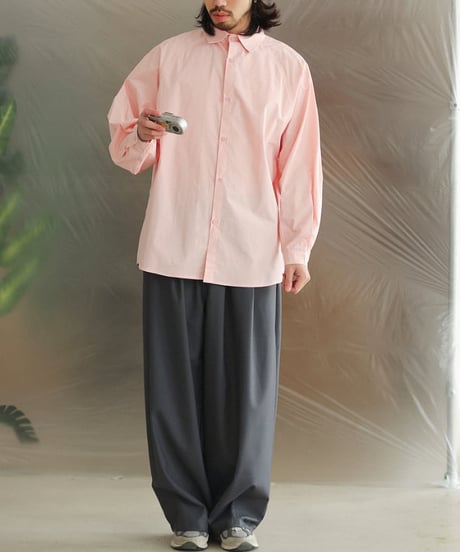 Raglan Clear Loose Long Sleeve Shirt / 4color