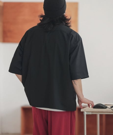 Wide Form Open Collar Shirt / 2colors