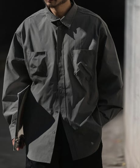 LOOSE OFF-SHOULDER WORK SHIRT/ 2COLORS