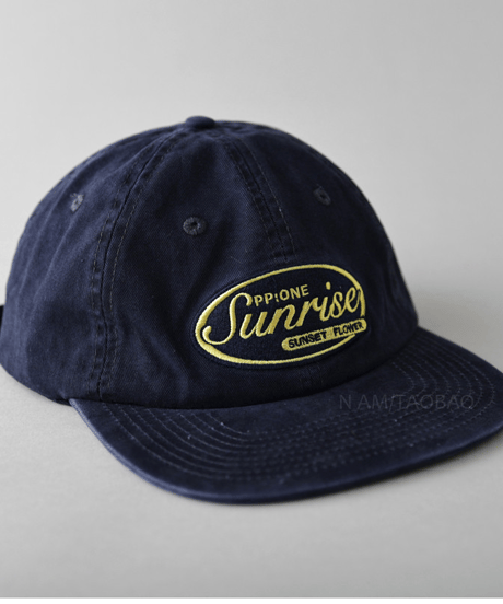 Sunrise Embroidery Flat Brim Cap / 2color