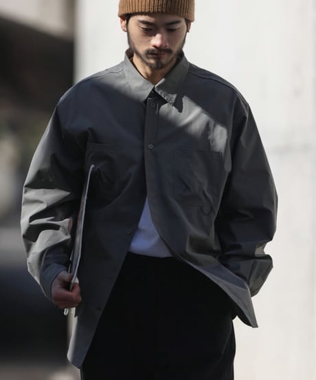 LOOSE OFF-SHOULDER WORK SHIRT/ 2COLORS