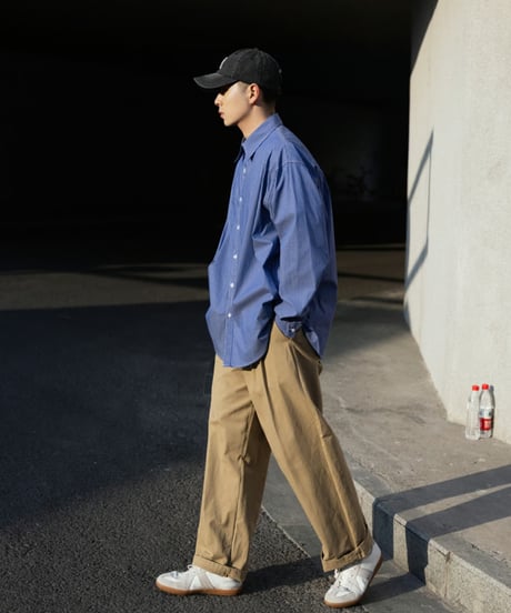 STRIPE CASUAL POCKET SHIRT / 2COLORS