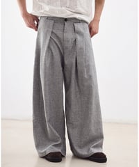 Double Wide Pleats Loose Straight Pants  / 2color