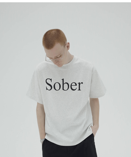 Sober Typography Relax Fit T-shirt / 2color