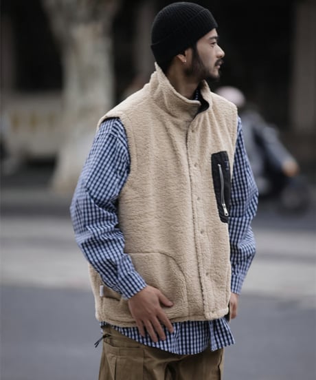 REVERSIBLE FLEECE VEST / 2COLORS