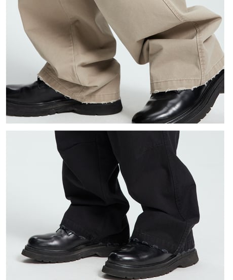 BASIC WASHED CARGO CHINO PANTS / 2COLORS