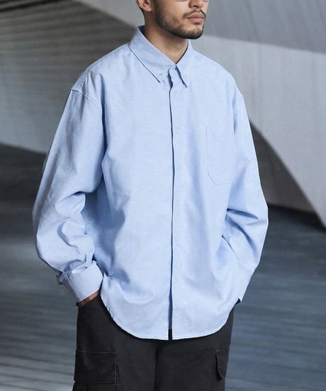 Oversized Oxford Button Shirt / 2colors