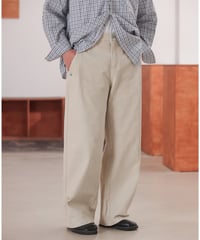 Accent Button Wide Straight Easy Pants  / 2color