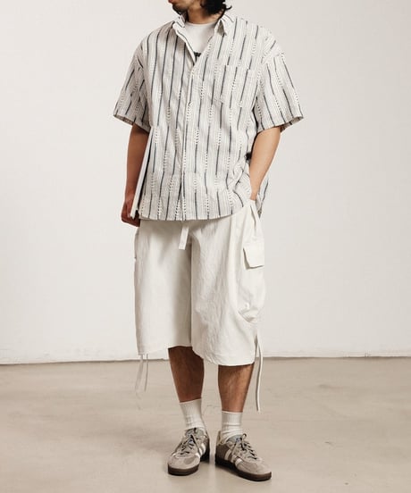 Cord Design 6length Wide Cargo Pants  / 2color