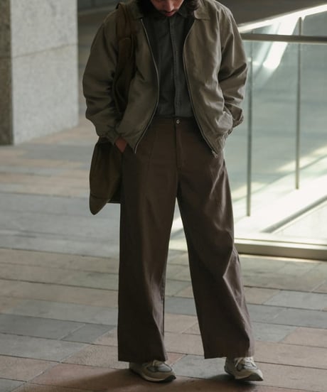 Diagonal Stitch Wide Straight Pants