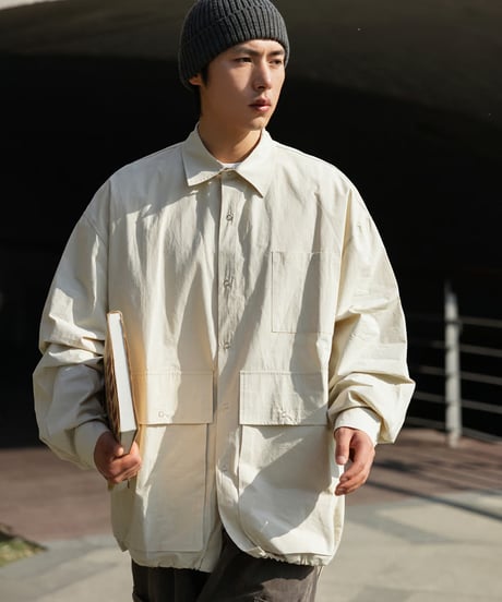 SNAP BUTTON MULTI-POCKET SHIRT / 2COLORS
