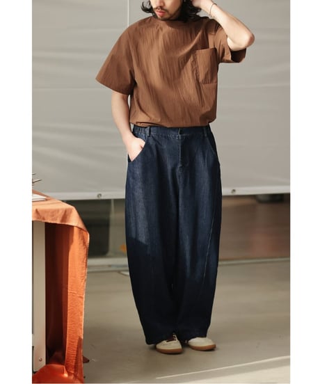 Center Stitch Loose Easy Denim Pants / 2colors