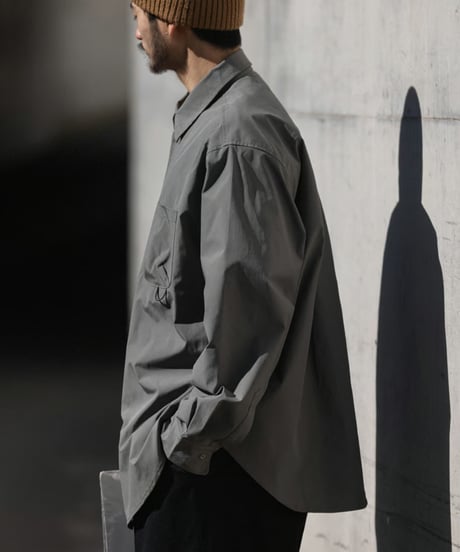 LOOSE OFF-SHOULDER WORK SHIRT/ 2COLORS
