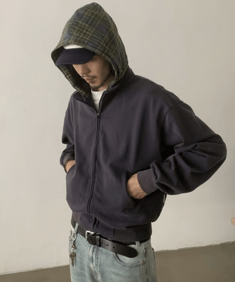 Retro Plaid Hooded Sweatshirt