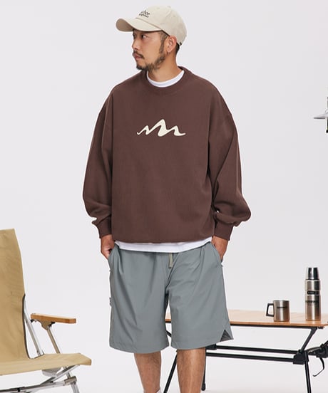 OVERSIZED MOUNTAIN PRINT SWEATSHIRT / 4COLORS