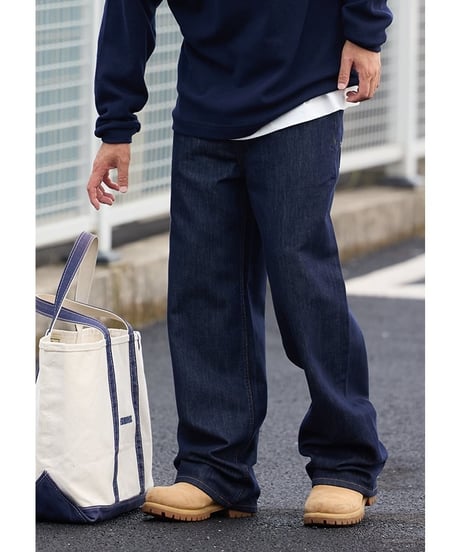 Wide Straight Non Wash Denim Pants