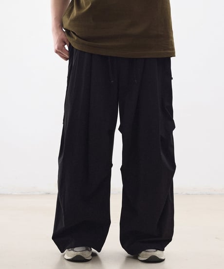 Zip Design Loose Drape Easy Pants / 3color
