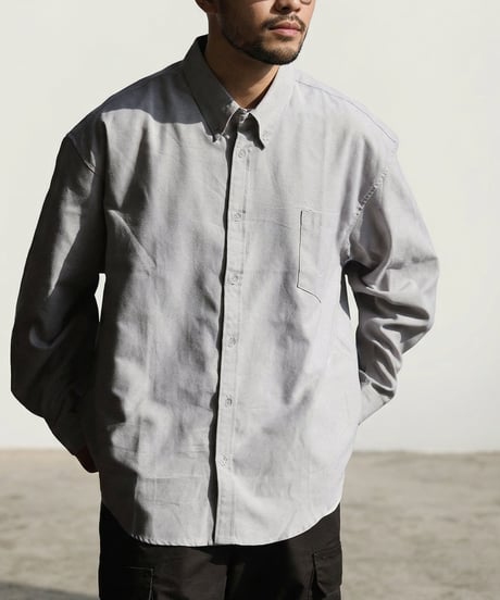 Oversized Oxford Button Shirt / 2colors