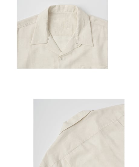 Summer Linen Open Collar Wide Shirt / 2color
