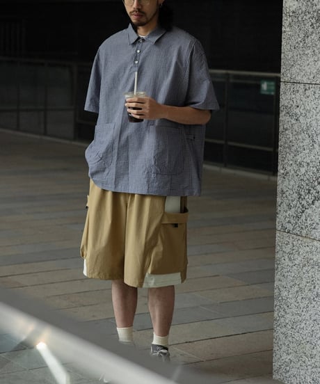Pullover Stripe Form Pocket Shirt / 4color