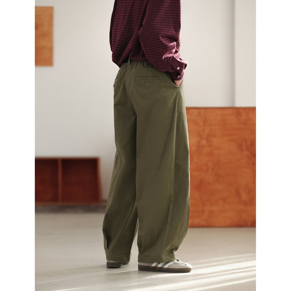 Wide Straight Tuck Pants ［keels］ Long Tuck Wide Easy Pants / 2colors | keels
