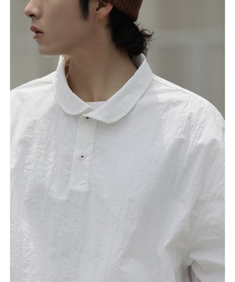 Drawstring Round Collar Pullover / 2colors