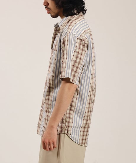 Check Stripe Wide Shirt / 3color
