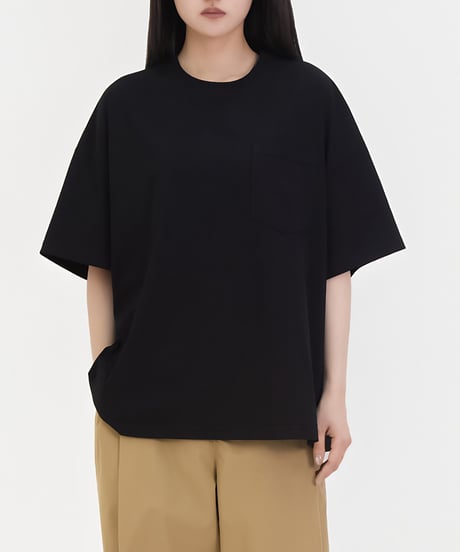 Oversized Minimal Pocket T-Shirt / 4color