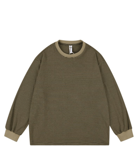 Classic Border Crewneck Long Sleeve Tee