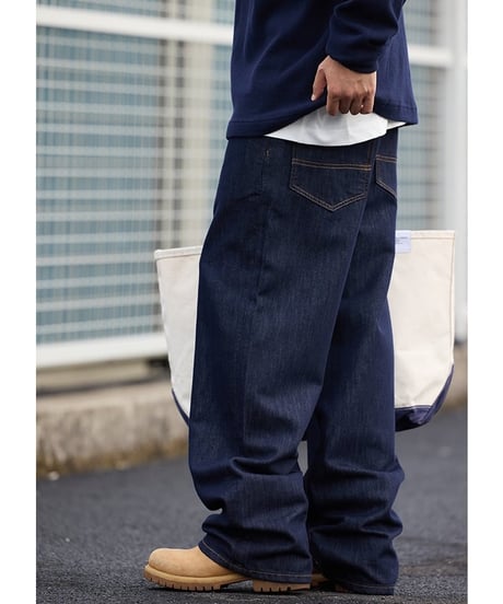 Wide Straight Non Wash Denim Pants