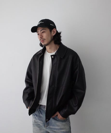 Single Leather Jacket / 2color