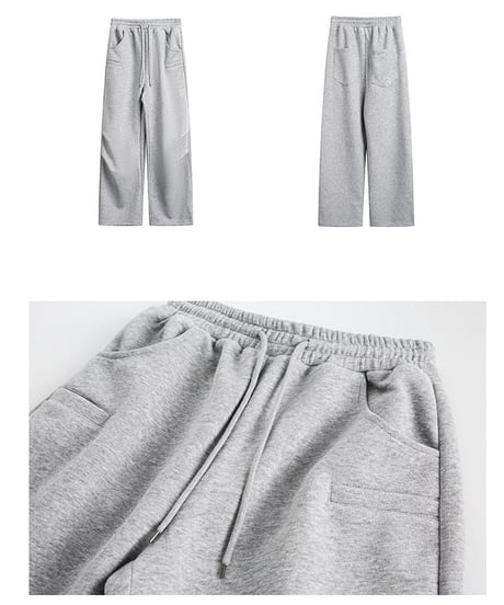 Loose Straight Knee Pleats Sweatpants