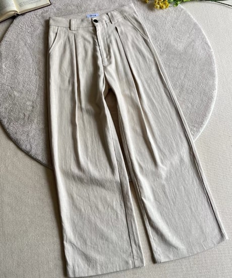 Relaxed-Fit Linen Wide Pants / 4color