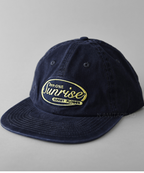 Sunrise Embroidery Flat Brim Cap / 2color