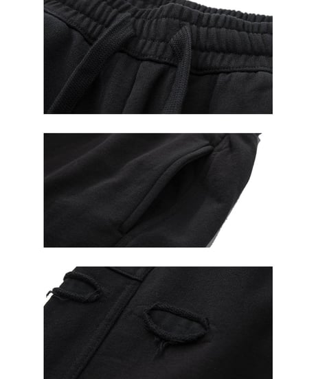 Damage Black Sweat Pants