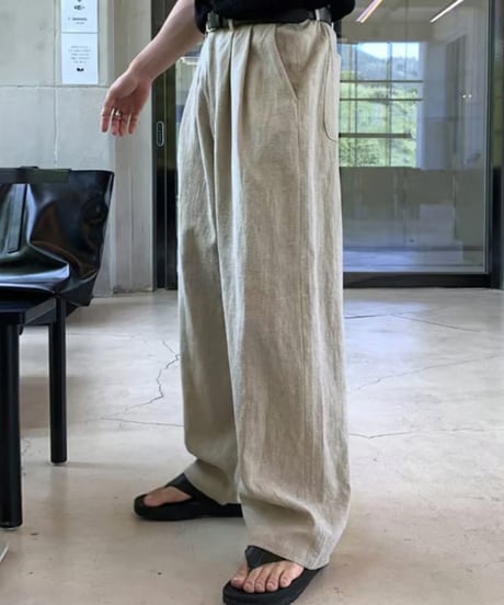 Relaxed-Fit Linen Wide Pants
