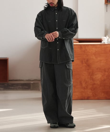 Fade Washed Easy Cargo Pants  / 2color