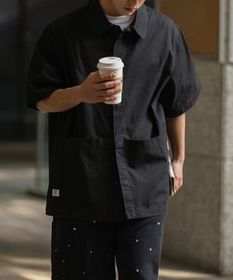 Big Pocket Wide Silhouette Work Shirt  / 2color