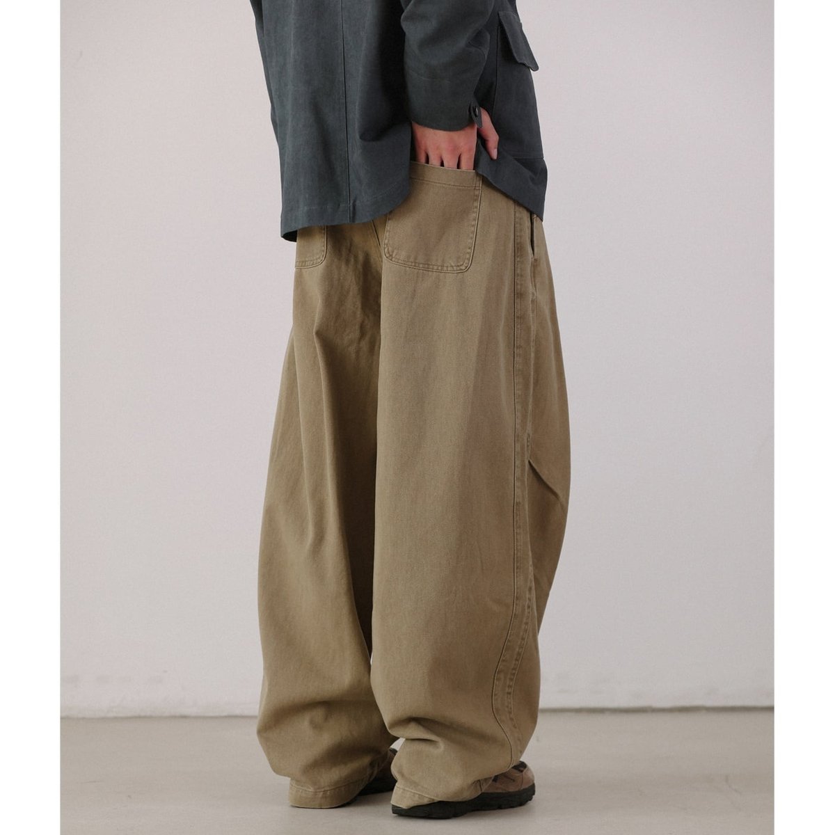 Stitch Tuck Wide Work Pants / 2color | keels