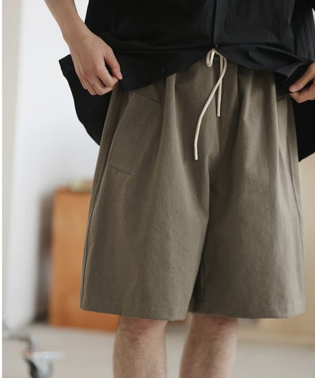 Pale Color Wide Silhouette Easy Short Pants / 4color